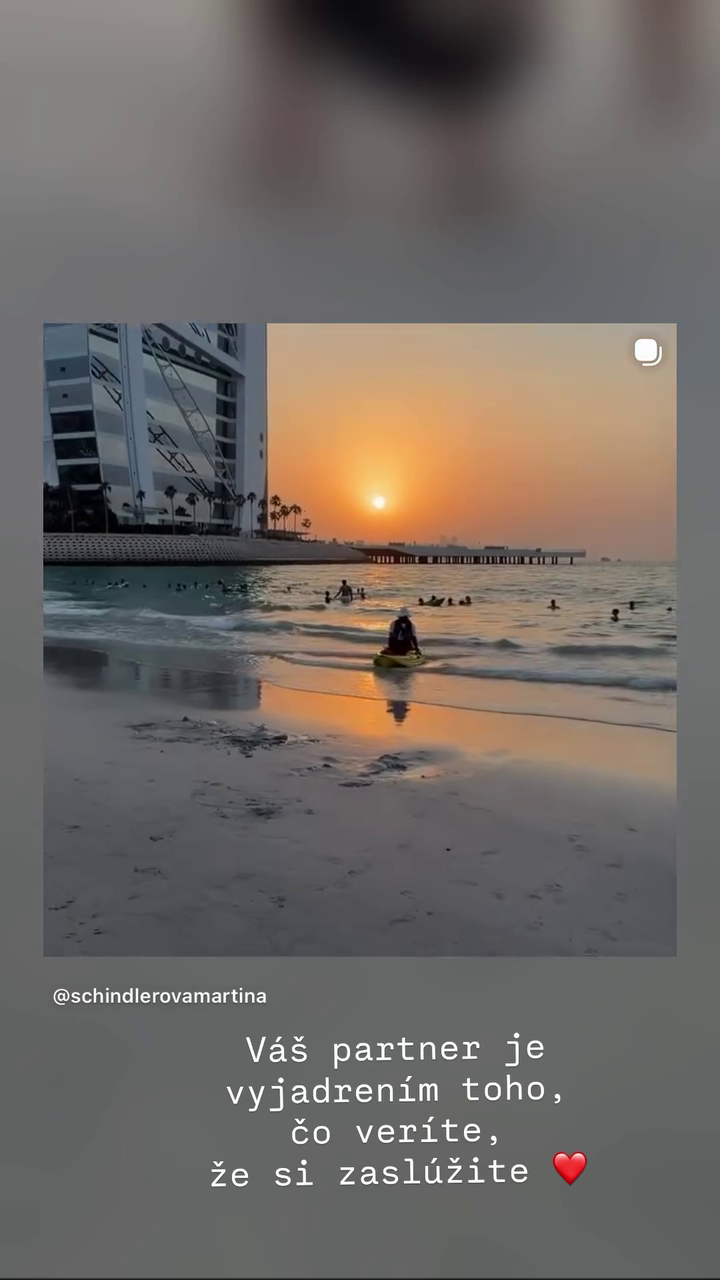 Martina Schindlerová príbeh z Instagramu